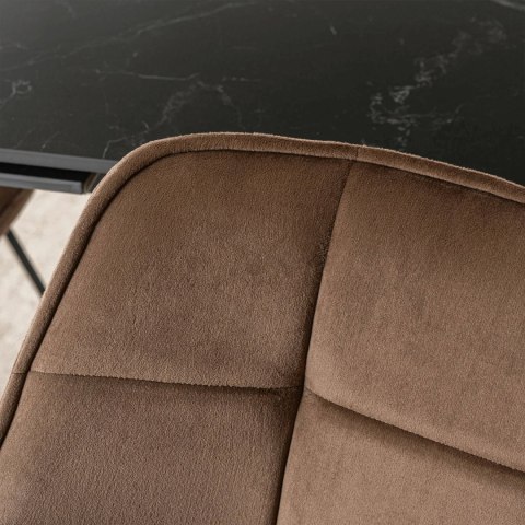 Krzesło Obrotowe LUNA Brązowe Welurowe