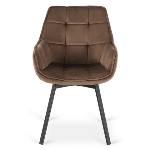 Krzesło Obrotowe LUNA Brązowe Welurowe