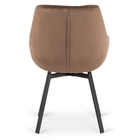 Krzesło Obrotowe LUNA Brązowe Welurowe