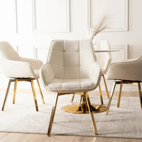 Krzesło Obrotowe MIA Beżowe Boucle