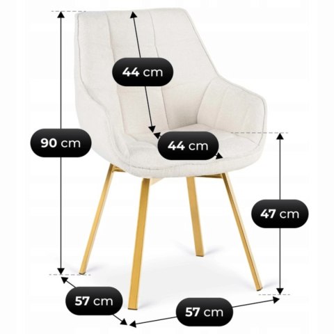 Krzesło Obrotowe MIA Beżowe Boucle