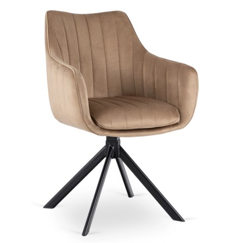 Krzesło Obrotowe MUMBAI 2 Beżowe Welurowe
