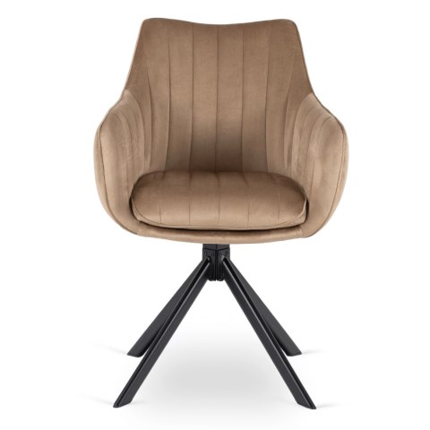 Krzesło Obrotowe MUMBAI 2 Beżowe Welurowe