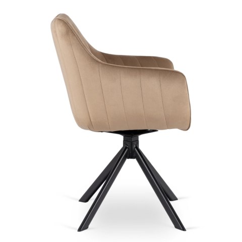 Krzesło Obrotowe MUMBAI 2 Beżowe Welurowe