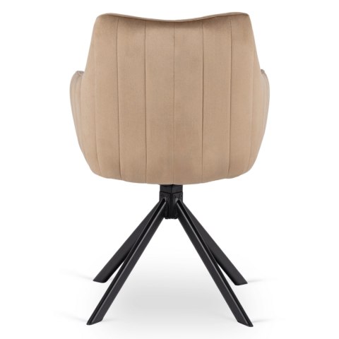 Krzesło Obrotowe MUMBAI 2 Beżowe Welurowe