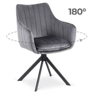 Krzesło Obrotowe MUMBAI 2 Szare Welurowe