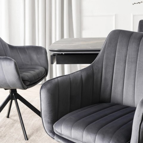 Krzesło Obrotowe MUMBAI 2 Szare Welurowe