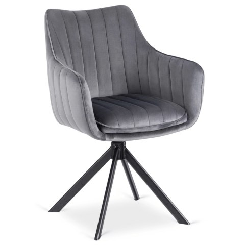 Krzesło Obrotowe MUMBAI 2 Szare Welurowe