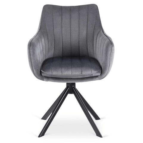 Krzesło Obrotowe MUMBAI 2 Szare Welurowe