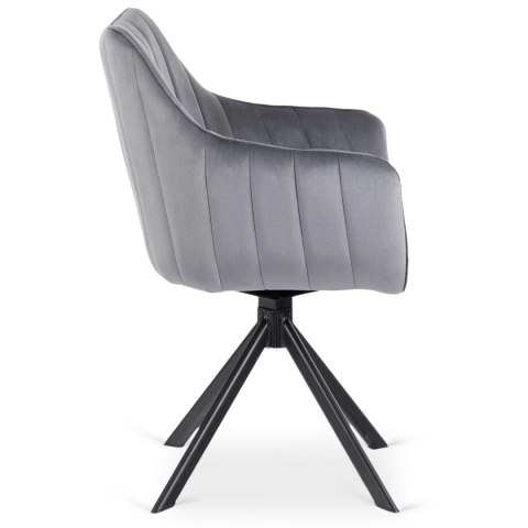 Krzesło Obrotowe MUMBAI 2 Szare Welurowe