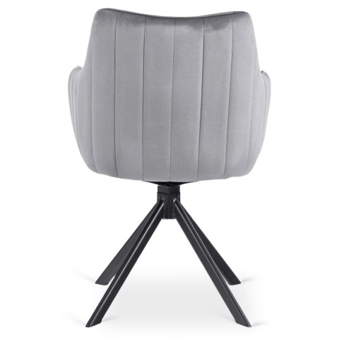 Krzesło Obrotowe MUMBAI 2 Szare Welurowe