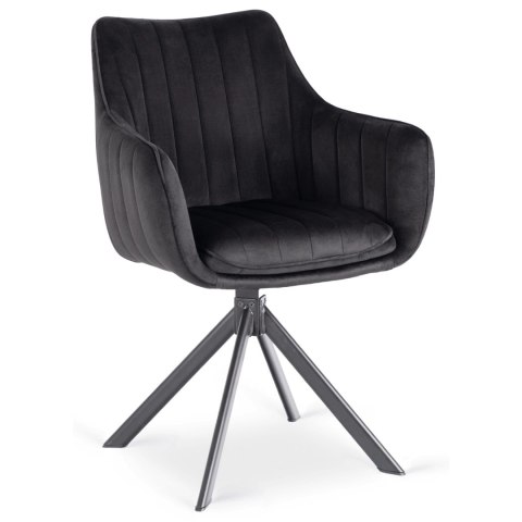 Krzesło Obrotowe MUMBAI Czarne Welurowe