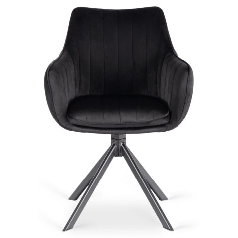 Krzesło Obrotowe MUMBAI Czarne Welurowe