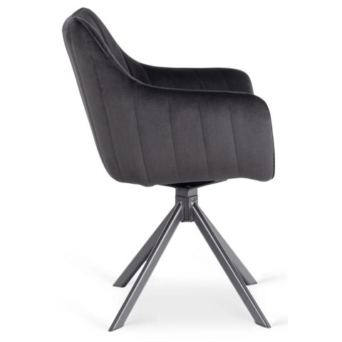 Krzesło Obrotowe MUMBAI Czarne Welurowe