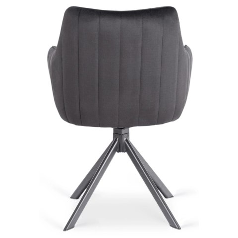 Krzesło Obrotowe MUMBAI Czarne Welurowe