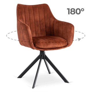 Krzesło Obrotowe MUMBAI Rude Welurowe