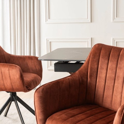 Krzesło Obrotowe MUMBAI Rude Welurowe