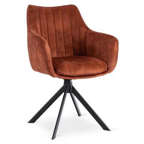 Krzesło Obrotowe MUMBAI Rude Welurowe