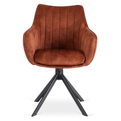 Krzesło Obrotowe MUMBAI Rude Welurowe