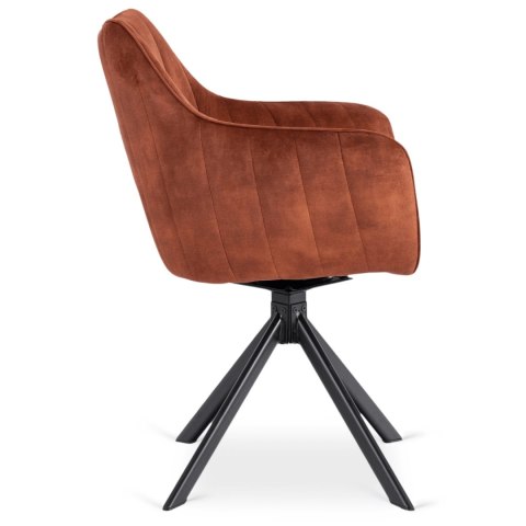 Krzesło Obrotowe MUMBAI Rude Welurowe