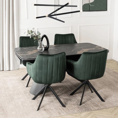 Krzesło Obrotowe MUMBAI Welurowe Zielone