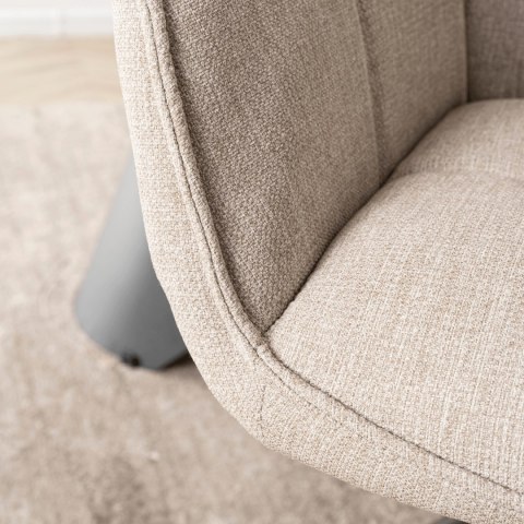 Krzesło Tapicerowane Obrotowe PEONY 2 Beżowe Nowoczesne Loft