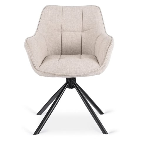 Krzesło Tapicerowane Obrotowe PEONY 2 Beżowe Nowoczesne Loft