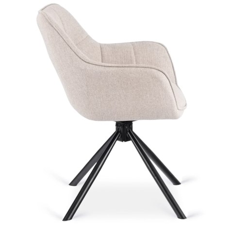 Krzesło Tapicerowane Obrotowe PEONY 2 Beżowe Nowoczesne Loft