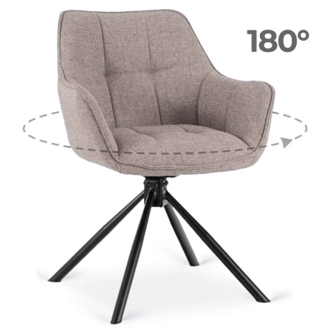 Krzesło Tapicerowane Obrotowe PEONY 2 Cappuccino Nowoczesne Loft