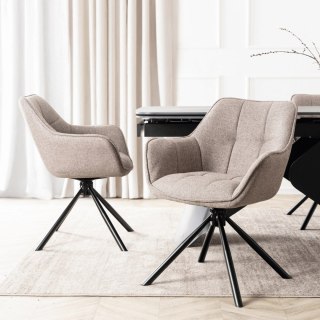 Krzesło Tapicerowane Obrotowe PEONY 2 Cappuccino Nowoczesne Loft