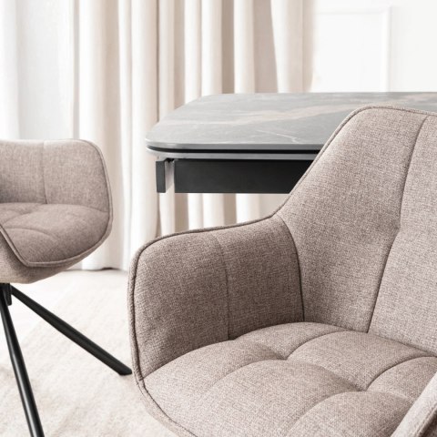 Krzesło Tapicerowane Obrotowe PEONY 2 Cappuccino Nowoczesne Loft