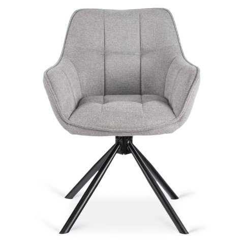 Krzesło Tapicerowane Obrotowe PEONY 2 Szare Nowoczesne Loft