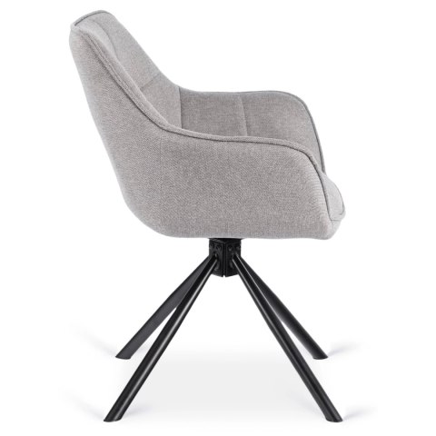Krzesło Tapicerowane Obrotowe PEONY 2 Szare Nowoczesne Loft