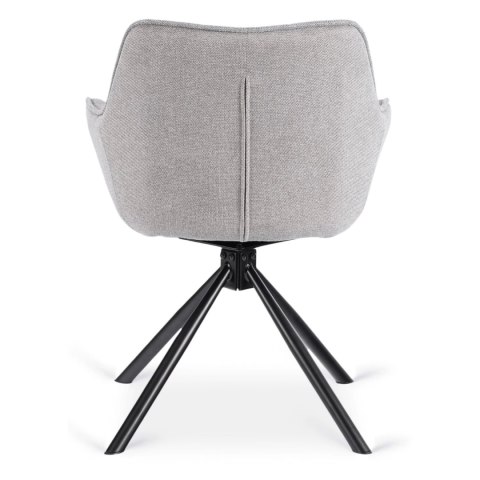 Krzesło Tapicerowane Obrotowe PEONY 2 Szare Nowoczesne Loft