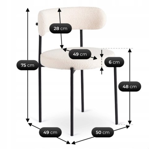 Krzesło TULSA Kremowe Boucle