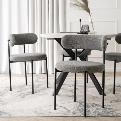 Krzesło TULSA Szare Boucle