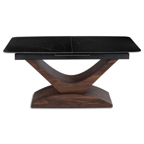 Stół ALICANTE Ceramiczny Rozkładany 160-200 cm Czarny Marmur/Orzech