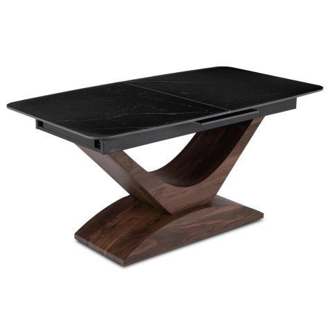 Stół ALICANTE Ceramiczny Rozkładany 160-200 cm Czarny Marmur/Orzech