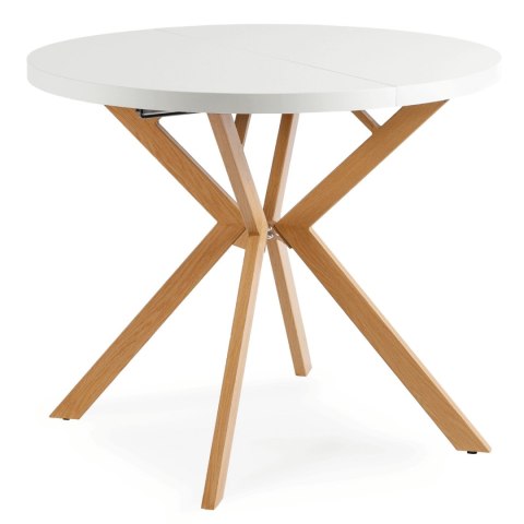 Stół DORIAN Rozkładany 80-160 cm Biały/Dąb Złoty