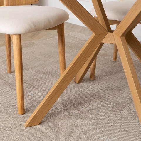 Stół DORIAN Rozkładany 80-160 cm Biały/Dąb Złoty