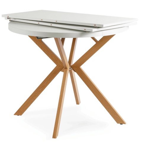 Stół DORIAN Rozkładany 80-160 cm Biały/Dąb Złoty