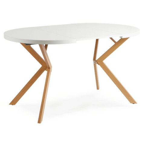 Stół DORIAN Rozkładany 80-160 cm Biały/Dąb Złoty