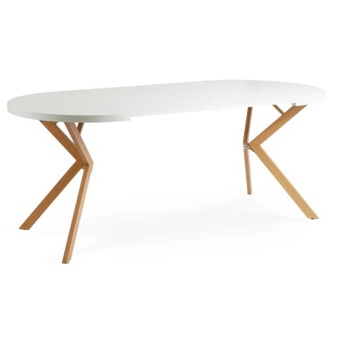 Stół DORIAN Rozkładany 80-160 cm Biały/Dąb Złoty