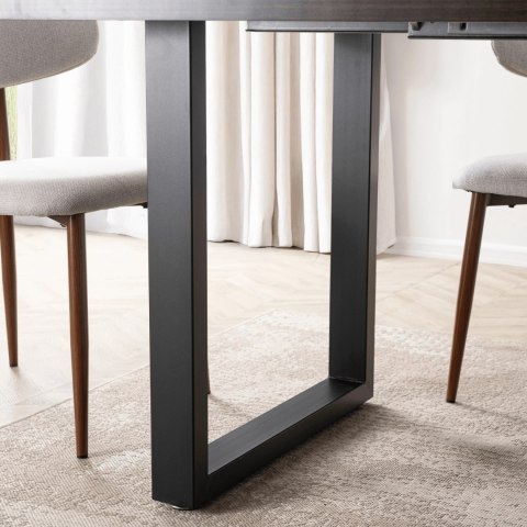 Stół EDWIN Rozkładany 160-260 cm Orzech/Czarny