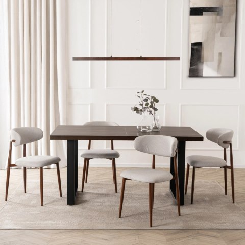 Stół EDWIN Rozkładany 160-260 cm Orzech/Czarny