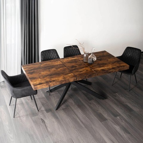 Stół HAMPTON Rozkładany 160-240 cm Dąb Rustykalny/Czarny