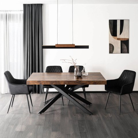 Stół HAMPTON Rozkładany 160-240 cm Dąb Rustykalny/Czarny