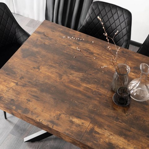 Stół HAMPTON Rozkładany 160-240 cm Dąb Rustykalny/Czarny