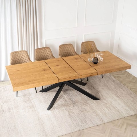 Stół HAMPTON Rozkładany 160-240 cm Dąb Złoty/Czarny