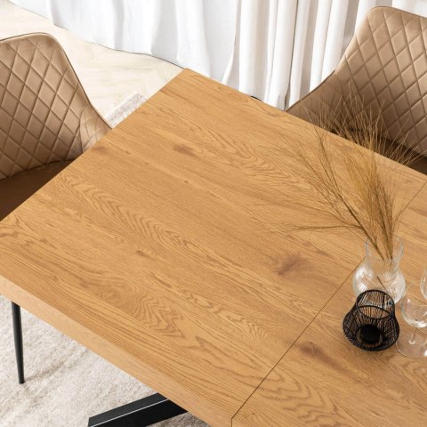 Stół HAMPTON Rozkładany 160-240 cm Dąb Złoty/Czarny